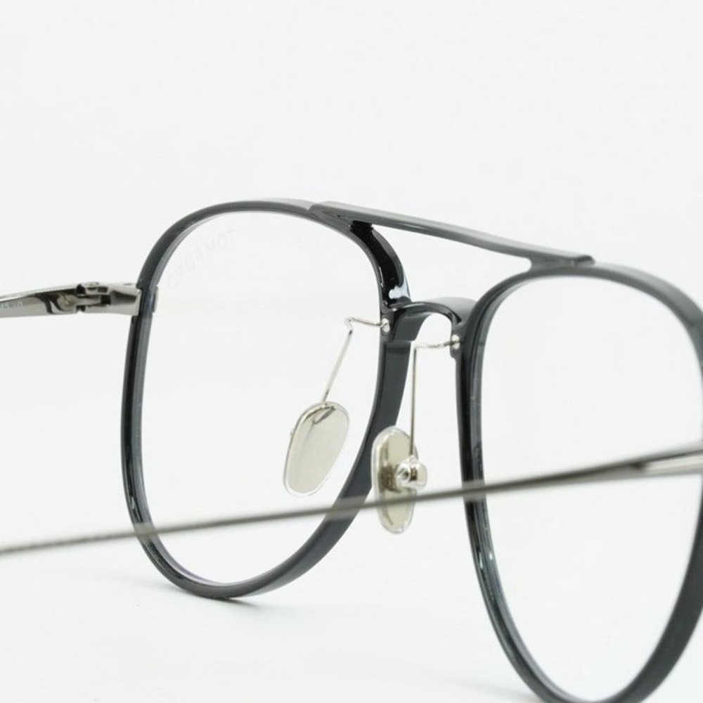 💯 NEW TOM FORD FT5666-B/O 001 BLACK WHITE GUNMETAL BLUE BLOCK EYEGLASSES - Picture 9 of 12